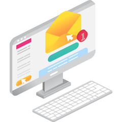 New email check icon laptop computer vector