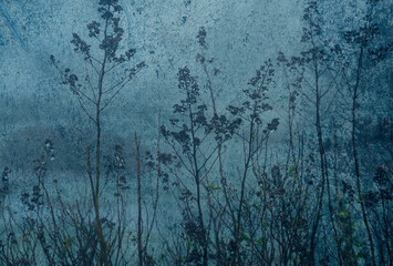 Obraz premium floral artistic background on concrete. 