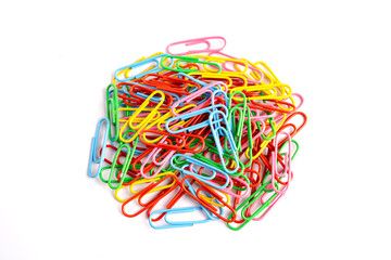 Paper clips isolated on white background for business office and education.