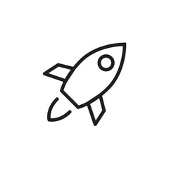 Rocket Launched Icon Vector Logo Template Illustration Design