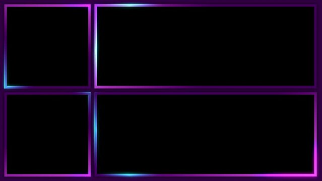 Frame for live streaming. Animated violet Overlay for Streaming Streamers or Gamers with alpha channel