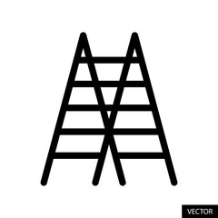 Ladder icon in line style design for website design, app, UI, isolated on white background. Editable stroke. Vector illustration.