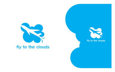 Fly Cloud clever logo vector