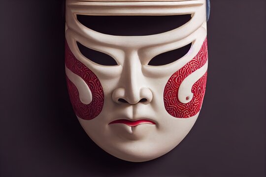 Traditional Japanese Face Mask on Displa, Stock Video