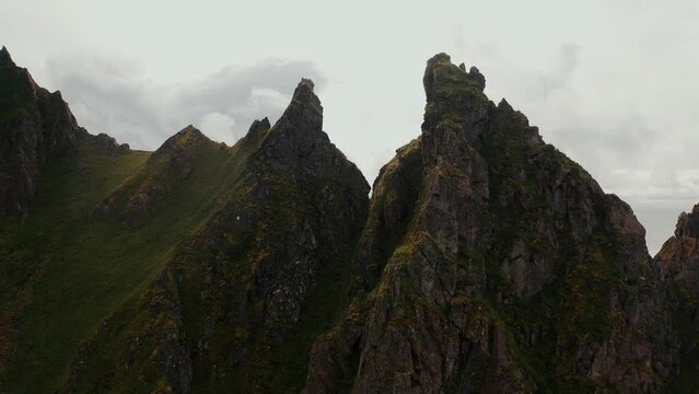 Aerial view of the magnificent mountain lofoten