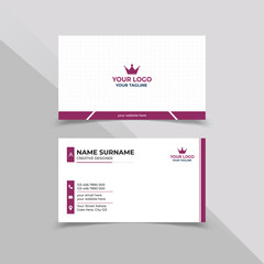 Minimal purple and white Business Card Design Template