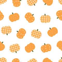 Seamless pattern  pumpkin ornament vector illustration