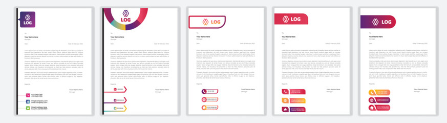 Minimalist concept business style letterhead template design.Clean and Professional & modern letterhead template design with geometric shapes. Vector graphic design.