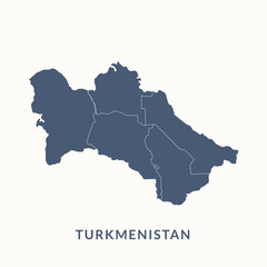 Map of Turkmenistan. Turkmenistan map vector illustration.