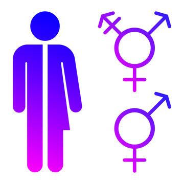 Unisex or intersex symbol icon collection. Male and female symbols. Vector illustration