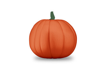 Pumpkin mockup isolated on white background. halloween holiday attribute. 3d rendering.