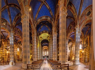 View inside the famous cathedral of Casale Monferrato