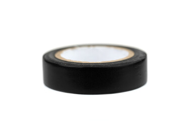 black insulating sticky tape roll isolated on the white background