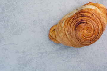 Homemade sweet cookie on gray background