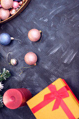 gift box with Christmas toys Christmas background, wallpaper