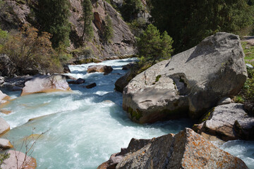 Grigorievskoe gorge landscape. Kyrgyzstan