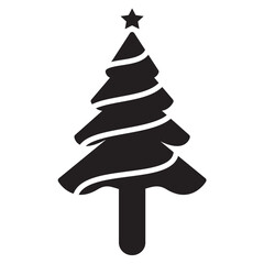Christmas Tree Icon Vector Illustration Flat Design, Christmas Pine Tree Icon Vector Style 