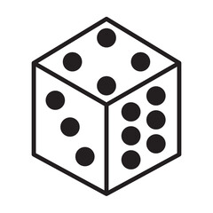 Dice Icon Vector Illustration in Trendy Flat Design Style