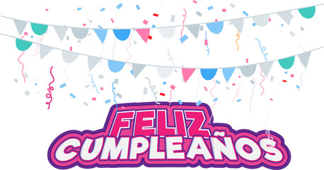 Naklejka premium happy birthday lettering without background