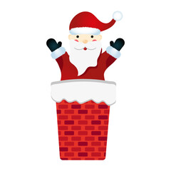 Santa about to go down the chimney  vector stock illustration