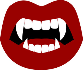 vampire fang teeth - obrazy, fototapety, plakaty