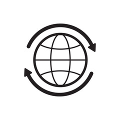 Obraz premium Globe Icon Flat Vector Illustration