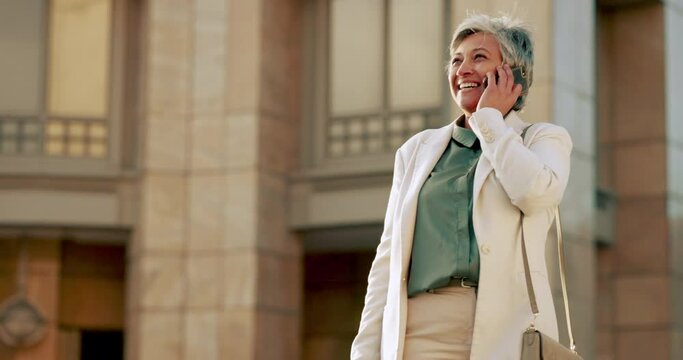 Ceo or executive business woman on a phone call for online networking, success management and feedback on project goal, motivation or trust. Manager with cellphone discussion for contact us or quote