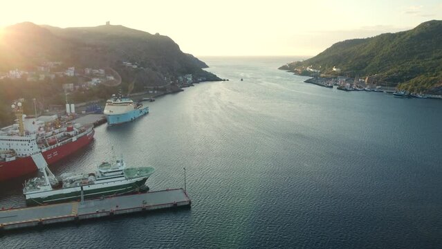 St. John's harbour looking east toward Signal Hill and Fort Amherst