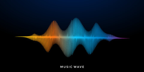 colored equalizer isolated on a bluish black background. Vector Illustration