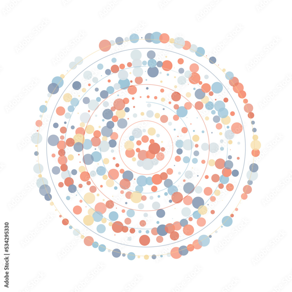 Leinwandbilder Halftone dots. Circles texture color abstract design. Dot vector effect round shapes. Decoration background