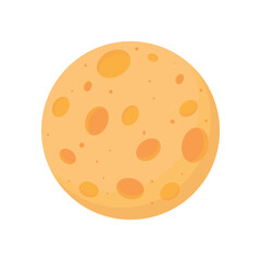 Full yellow moon with Craters in the Universe
