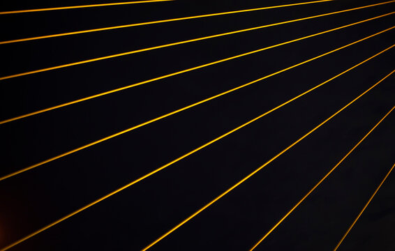 Yellow Object Line Against Dark Black Background