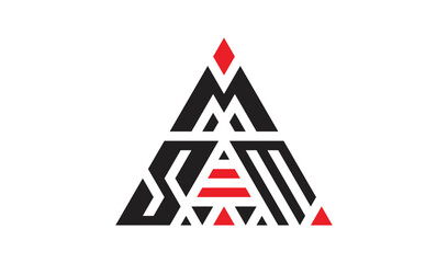Creative triangle  MSM three letter logo  design