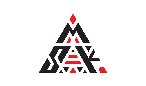 Creative triangle  MSK three letter logo  design