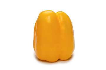 Yellow bell pepper isolated on white background.