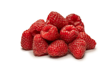 Tasty raspberries isolated on  white background.