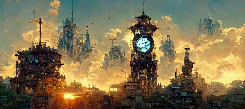 steampunk city