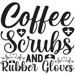 Coffee scrubs and rubber gloves