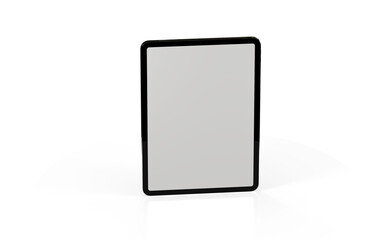 Blank screen realistic tablet frame, rotated position, side view, top view. The tablet is at different angles. Layout of a universal set of devices