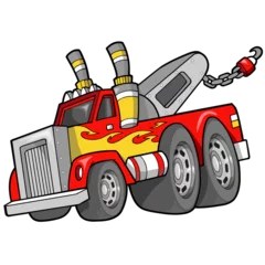 Printed kitchen splashbacks Cartoon draw Big Awesome Tow Truck PNG file with transparent background