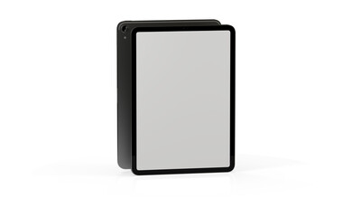 Photo 3D brandless tablet with empty screen isolated