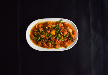 Thai Chicken Masala Curry. Tasty Prawn Curry Gravy. Chinese Chicken Curry with sauce.