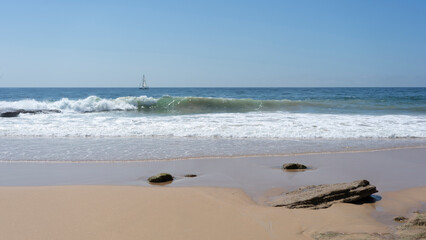 Fototapeta na wymiar view of a paradisiacal beach in Cadiz, Spain.