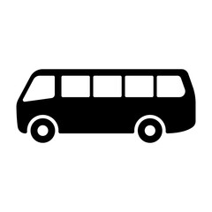 Bus icon. Black silhouette. Side view. Vector simple flat graphic illustration. Isolated object on a white background. Isolate.
