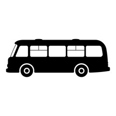 Bus icon. Black silhouette. Side view. Vector simple flat graphic illustration. Isolated object on a white background. Isolate.