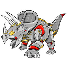 Triceratops Robot Dinosaur PNG file with transparent