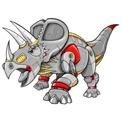 Fotobehang Cartoons Triceratops Robot Dinosaur PNG file with transparent