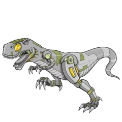 Foto op Plexiglas Cartoons Robot Tyrannosaurus Rex Dinosaur PNG transparent backgrounds