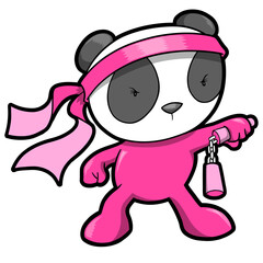 Ninja Warrior Panda PNG file with transparent background