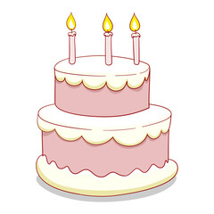  Cake with candles PNG illustration with transparent background